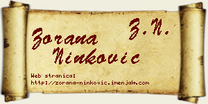 Zorana Ninković vizit kartica